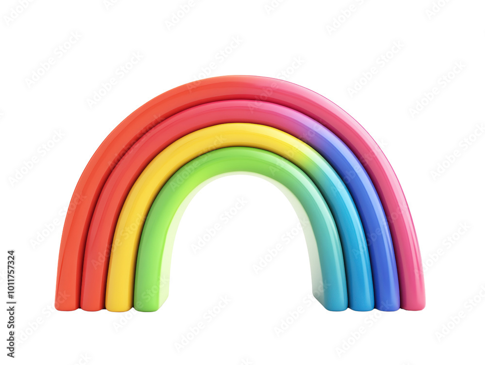 colorful rainbow arch made of smooth, vibrant materials isolated on a white background, transparent background. colorful rainbow arch made of smooth, vibrant materials isolated on a white background, transparent background.