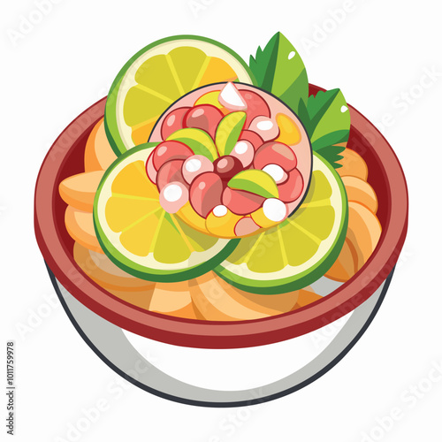 Ceviche vector illustration isolated on a white background