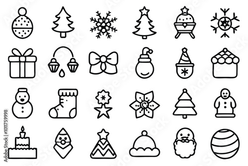 set of vector christmas icons