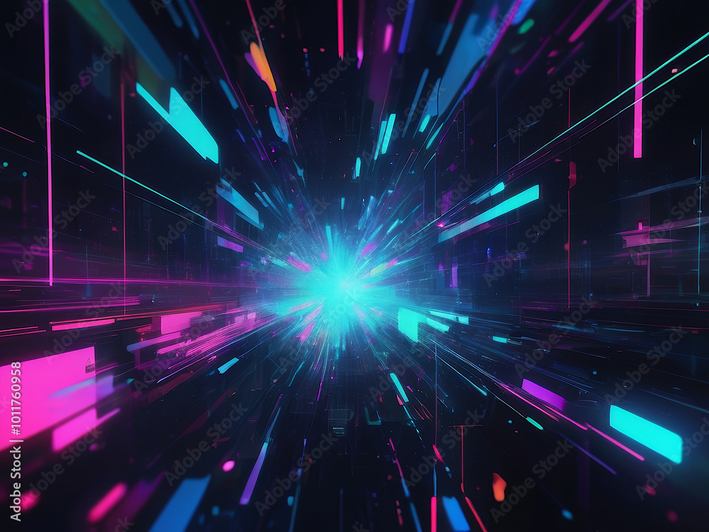 abstract digital background with neon lines abstract digital background with neon lines