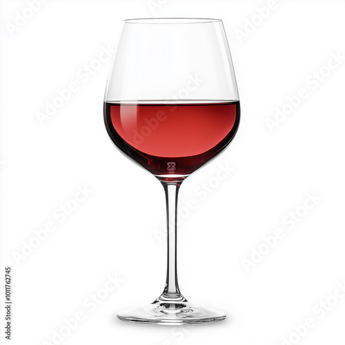 glass of red wine isolated on white