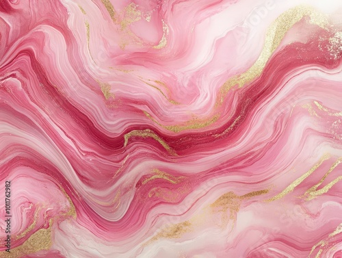 luxurious abstract background with swirling pink marble texture and shimmering gold accents. elegant and opulent design.