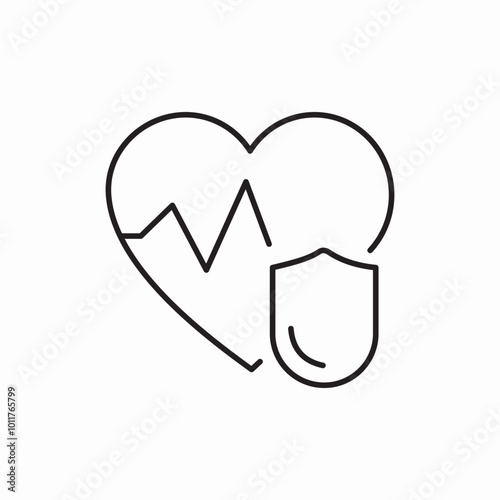 protected heart icon sign vector