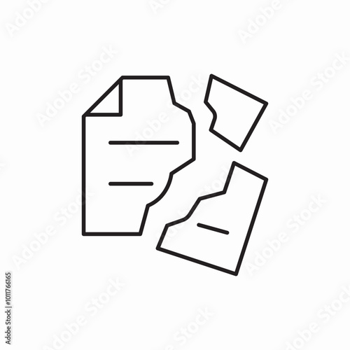 torn sheets icon sign vector