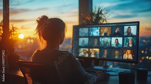 Virtual Video Conference Call Meeting, Generative AI