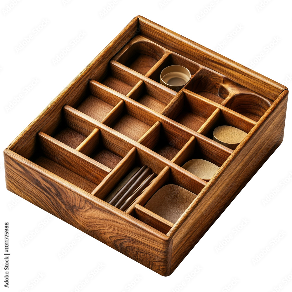 Wooden organizer with compartments for storage Wooden organizer with compartments for storage