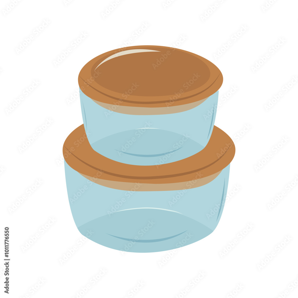 Food containers. Ecological concept. Isolated illustration for card, postcard, cover. EPS 10 Food containers. Ecological concept. Isolated illustration for card, postcard, cover. EPS 10