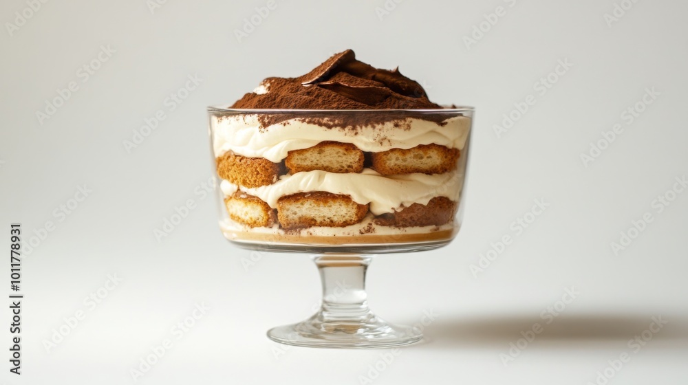 Delicious Layered Dessert in Elegant Glass Dish Delicious Layered Dessert in Elegant Glass Dish