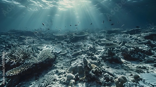 Dying Coral Reef A Once Vibrant Underwater Ecosystem Succumbing to Climate Change photo