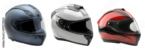 Variety of stylish motorcycle helmets on display