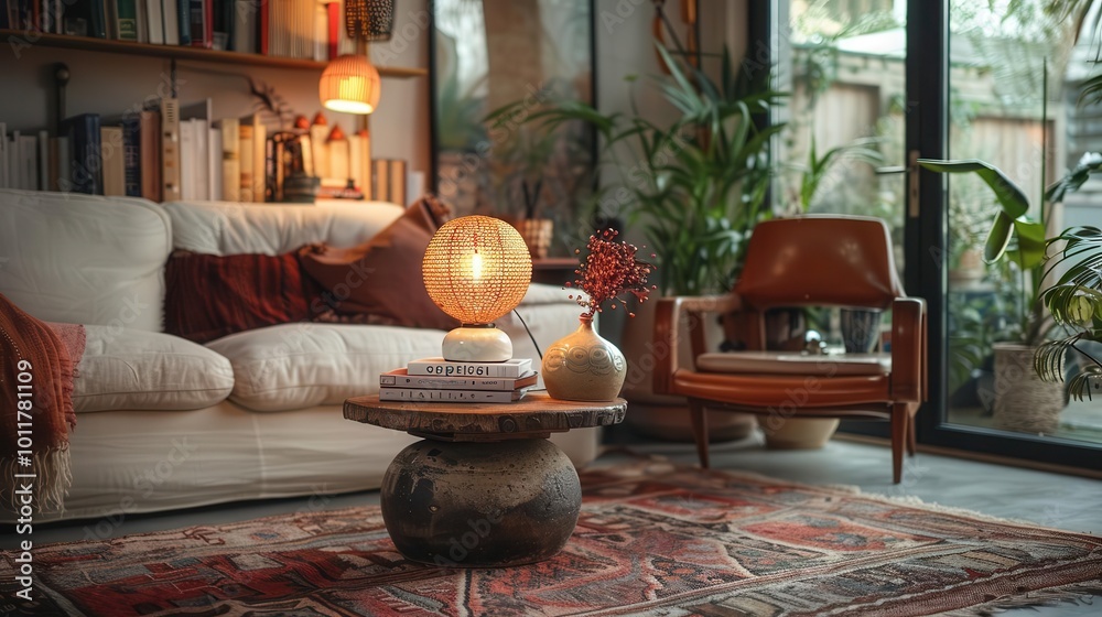 Bohemian retreat with eclectic decor, cozy and inviting, Urban, Soft tones, Photograph, Artistic living Bohemian retreat with eclectic decor, cozy and inviting, Urban, Soft tones, Photograph, Artistic living
