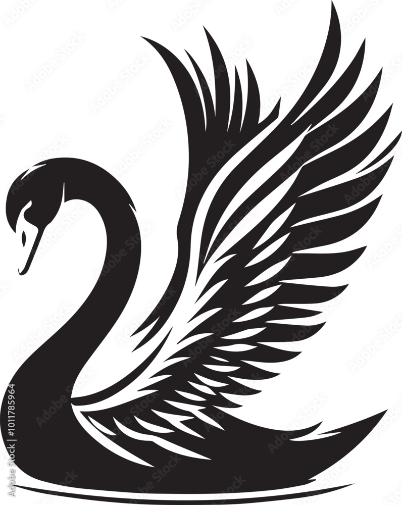 Fototapeta premium Silhouette vector photo animal duck illustrations 