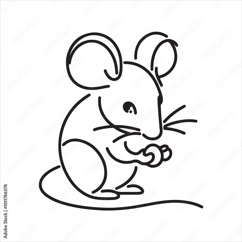 single one line Mouse silhouette on white background
single one line Mouse silhouette on white background