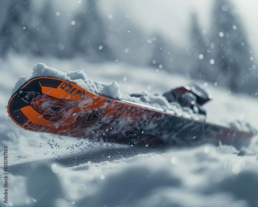 Electric snowboard on a snowy slope, modern and thrilling, Sport, Cool tones, Photograph, Winter adventure Electric snowboard on a snowy slope, modern and thrilling, Sport, Cool tones, Photograph, Winter adventure