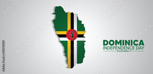Dominica Independence Day 3 November flag map vector poster