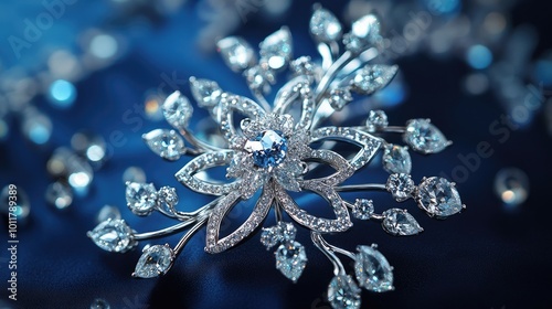 Elegant Snowflake Motif in Silver and Blue Jewelry