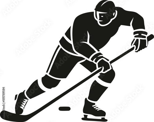 Ice hockey vector silhouette