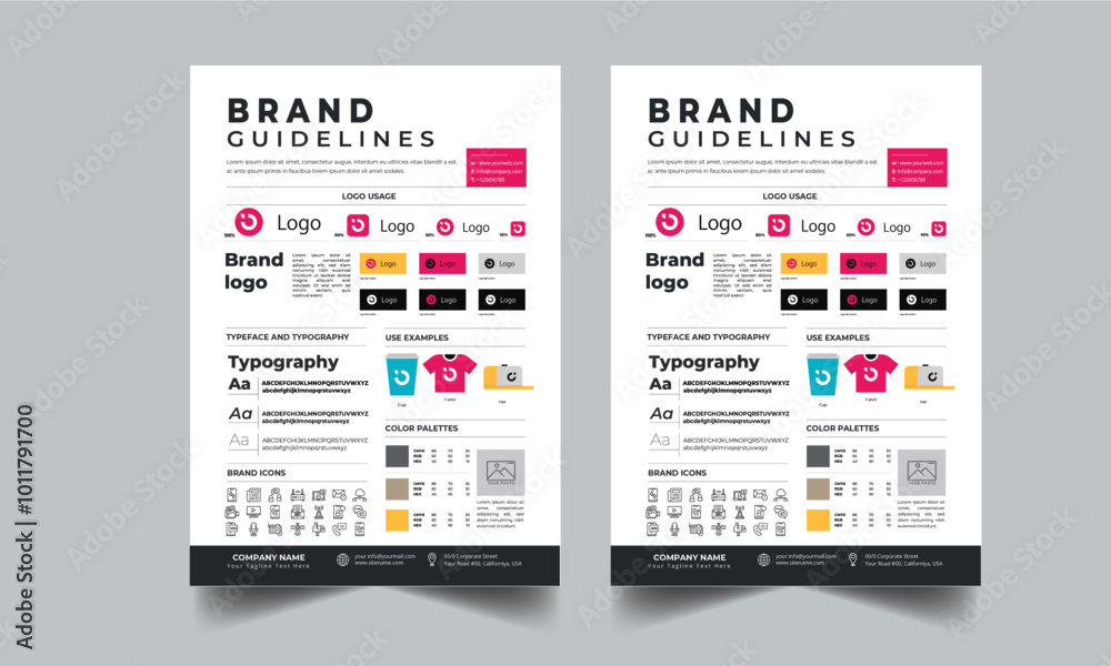 Brand Guidelines Template layout design with Small Business Guide line concept Brand Guidelines Template layout design with Small Business Guide line concept