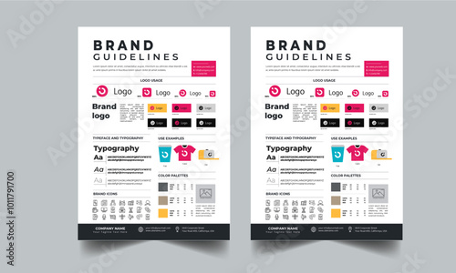 Brand Guidelines Template layout design with Small Business Guide line concept