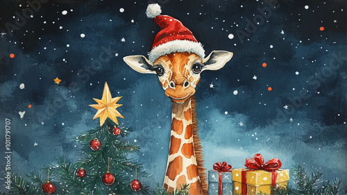 Giraffe Tier Weihnachten Christmas Tiere