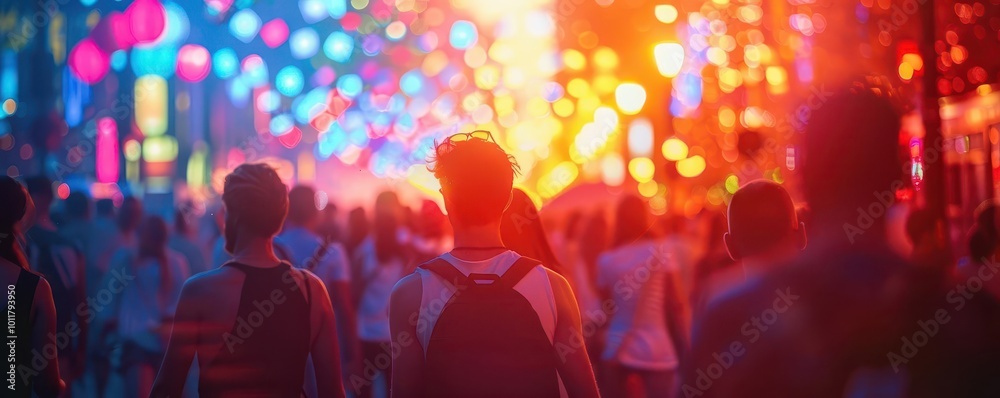 Outdoor festival with vibrant scenes, dynamic and lively, Urban, Bright hues, Photograph, Public celebration Outdoor festival with vibrant scenes, dynamic and lively, Urban, Bright hues, Photograph, Public celebration