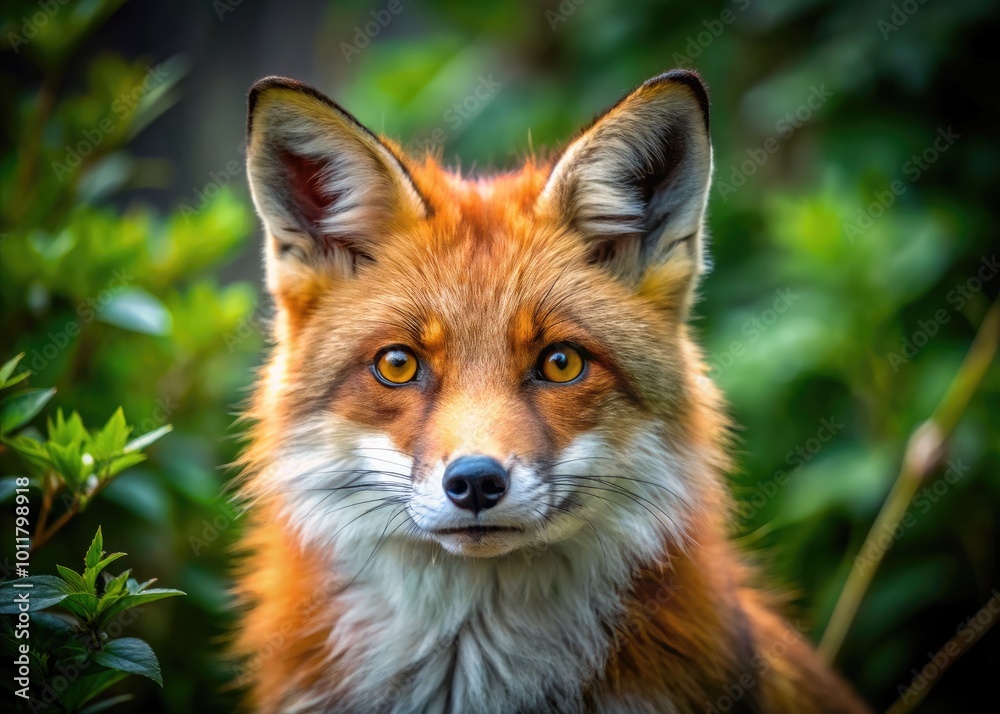 A Close-Up Look at a Stunning Red Fox with Vibrant Fur in Its Natural Habitat in the Wild A Close-Up Look at a Stunning Red Fox with Vibrant Fur in Its Natural Habitat in the Wild