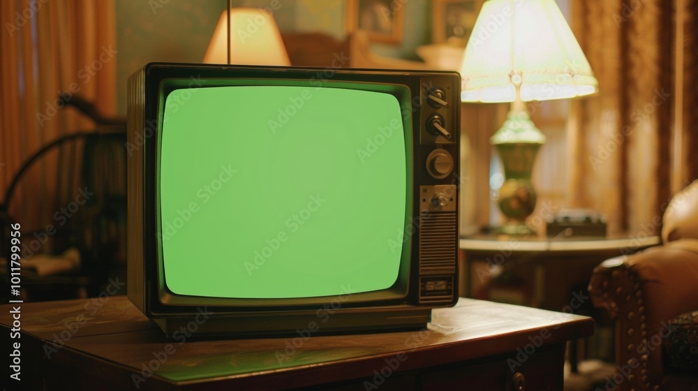 green screen on an old tv