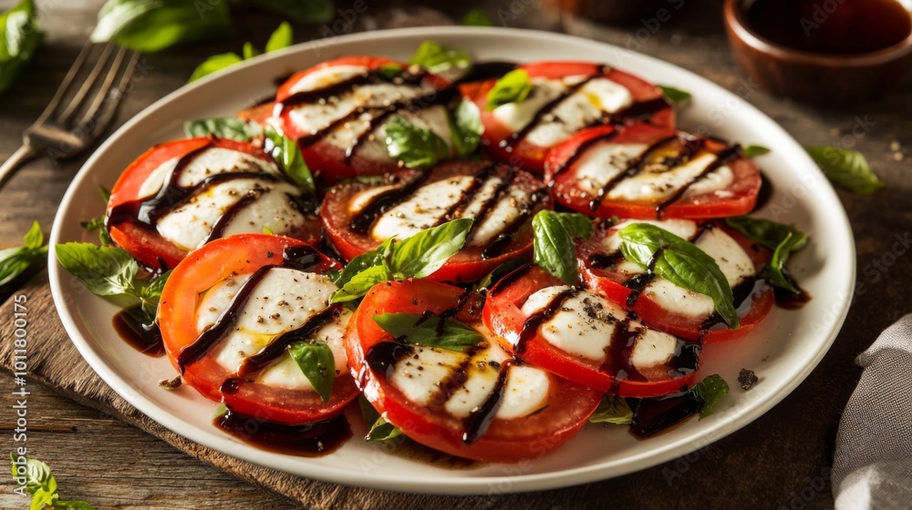 Fresh Caprese Salad with Basil and Balsamic Drizzle Fresh Caprese Salad with Basil and Balsamic Drizzle