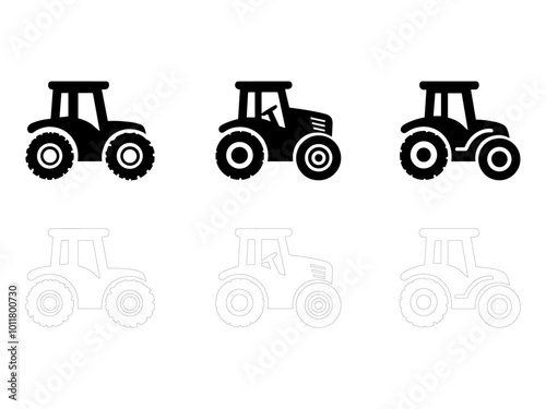 tractor set on a white background
