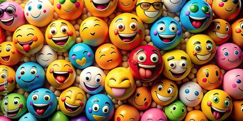 A Colorful Collection of All Emoji Faces Representing Various Emotions and Expressions Together