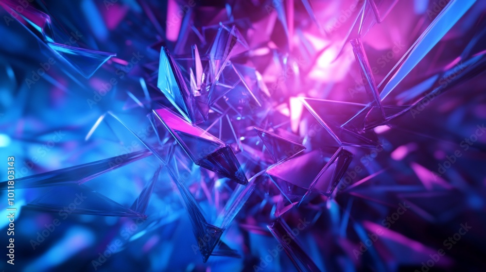 Abstract representation of crystalline structures in vibrant colors. Abstract representation of crystalline structures in vibrant colors.