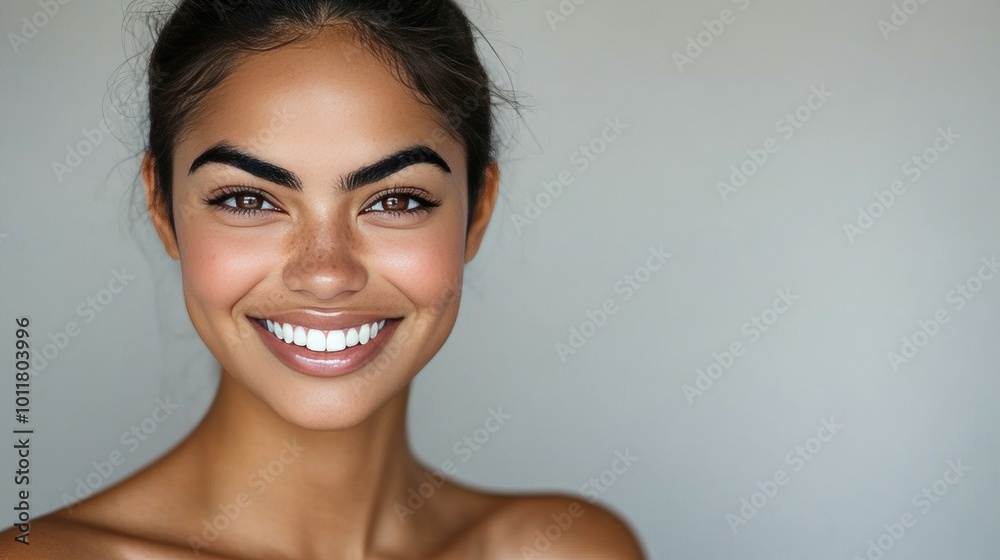 Natural Smiling Woman with Radiant Skin Natural Smiling Woman with Radiant Skin