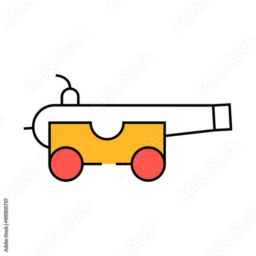 medieval cannon line icon vector. medieval cannon sign. isolated symbol illustration