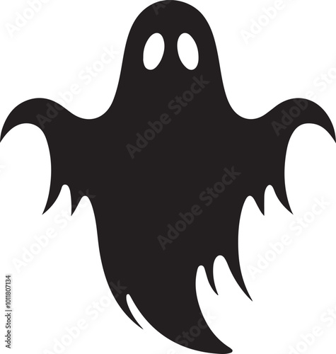 A scary spooky night halloween festival haunted house ghost vector art flat design illustrations photo