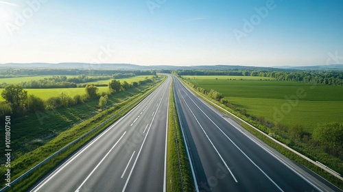 Scenic Highway Through Lush Green Landscape