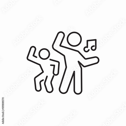 dancing people icon sign vector
