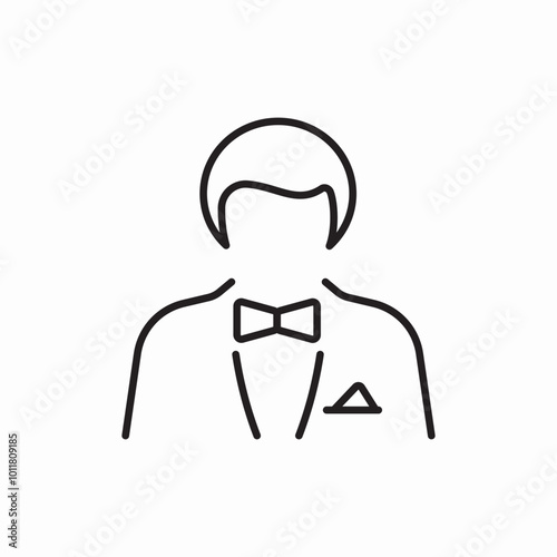 male waiter icon sign vector