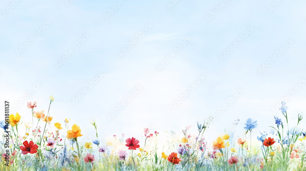 A vibrant field of colorful flowers under a clear blue sky, capturing the essence of nature's beauty and springtime freshness. A vibrant field of colorful flowers under a clear blue sky, capturing the essence of nature's beauty and springtime freshness.