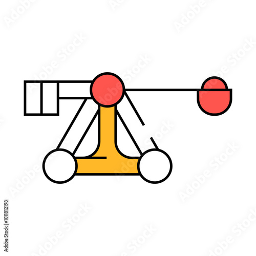 medieval catapult weapon line icon vector. medieval catapult weapon sign. isolated symbol illustration