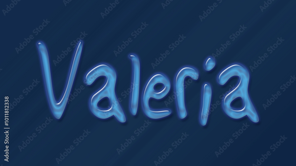 Water bubble 3D text effect of name Valeria 0n blue background. Water bubble 3D text effect of name Valeria 0n blue background.