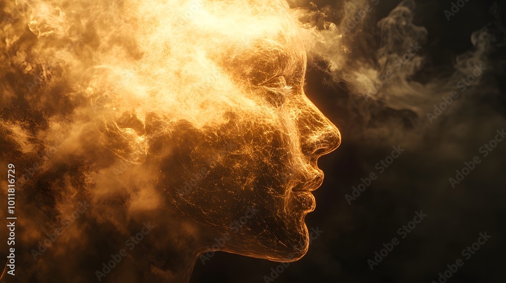 A figure dissolving into glowing steam, as their energy evaporates into the atmosphere of burnout. A figure dissolving into glowing steam, as their energy evaporates into the atmosphere of burnout.