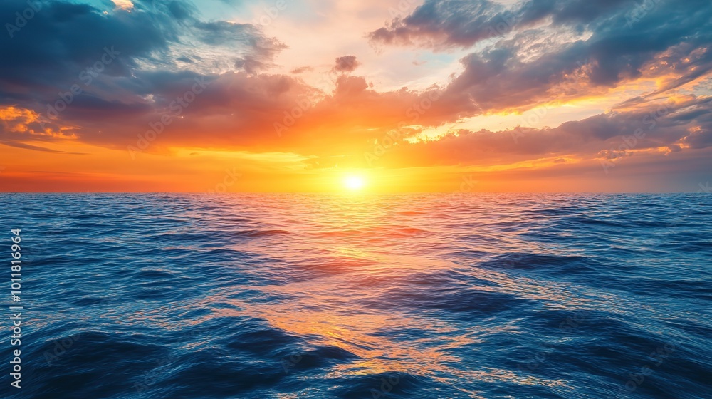 Obraz premium Background beautiful Calm sea during sunset, high detailed, high resolution, realistic photo, high quality