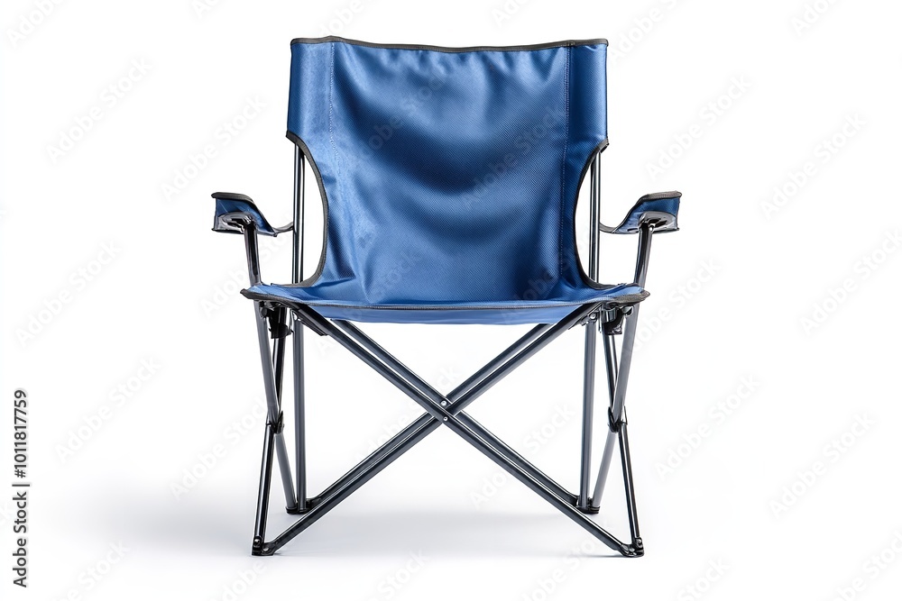 Armrest-equipped folding chair isolated against a white background. Generative Ai Armrest-equipped folding chair isolated against a white background. Generative Ai