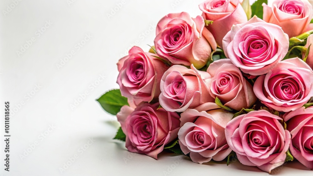 Bouquet of pink roses on a white background, flowers, floral arrangement, romantic, fragrant, elegant, beautiful, nature, petals Bouquet of pink roses on a white background, flowers, floral arrangement, romantic, fragrant, elegant, beautiful, nature, petals