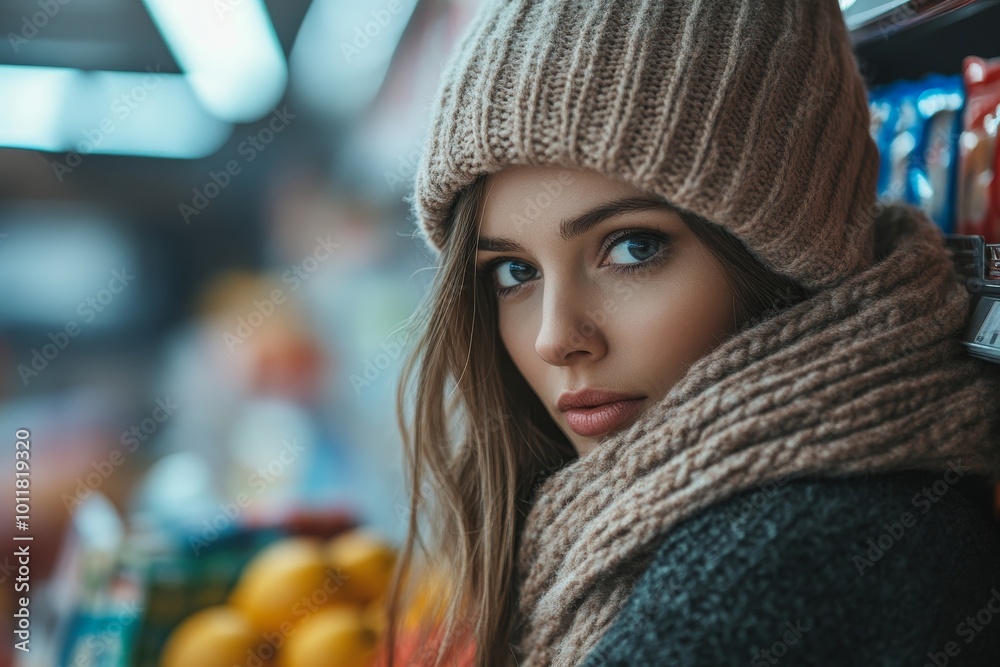 Retail Shoplifting. Woman Stealing In Supermarket. Theft, Generative AI