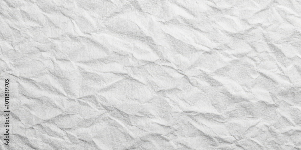 A Close-Up View of Wrinkled White Paper, Showing the Texture and Depth of the Creases A Close-Up View of Wrinkled White Paper, Showing the Texture and Depth of the Creases