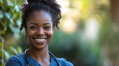 Happy African American Staff Worker, Generative AI