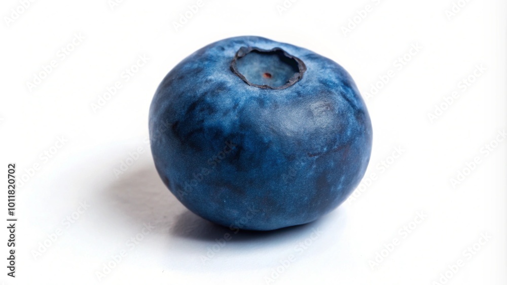 A single, ripe blueberry isolated on a white background. A single, ripe blueberry isolated on a white background.