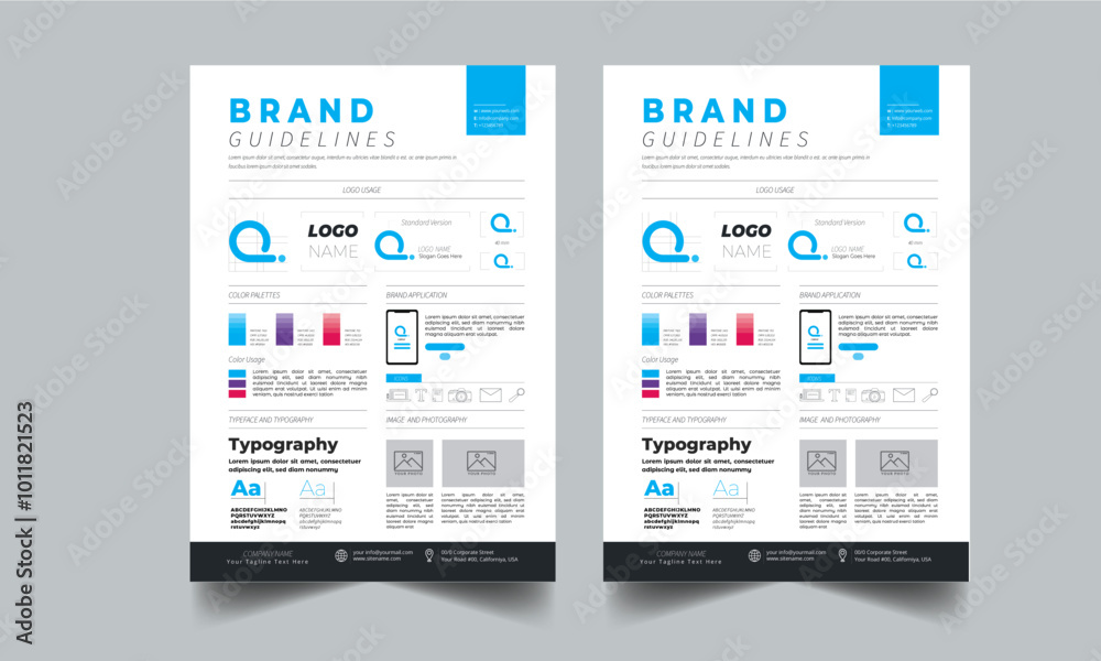 Brand Guidelines Template layout design with Small Business Guide line concept Brand Guidelines Template layout design with Small Business Guide line concept