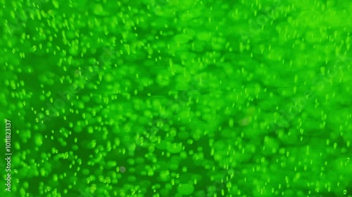 Melon soda bubbles in slow motion